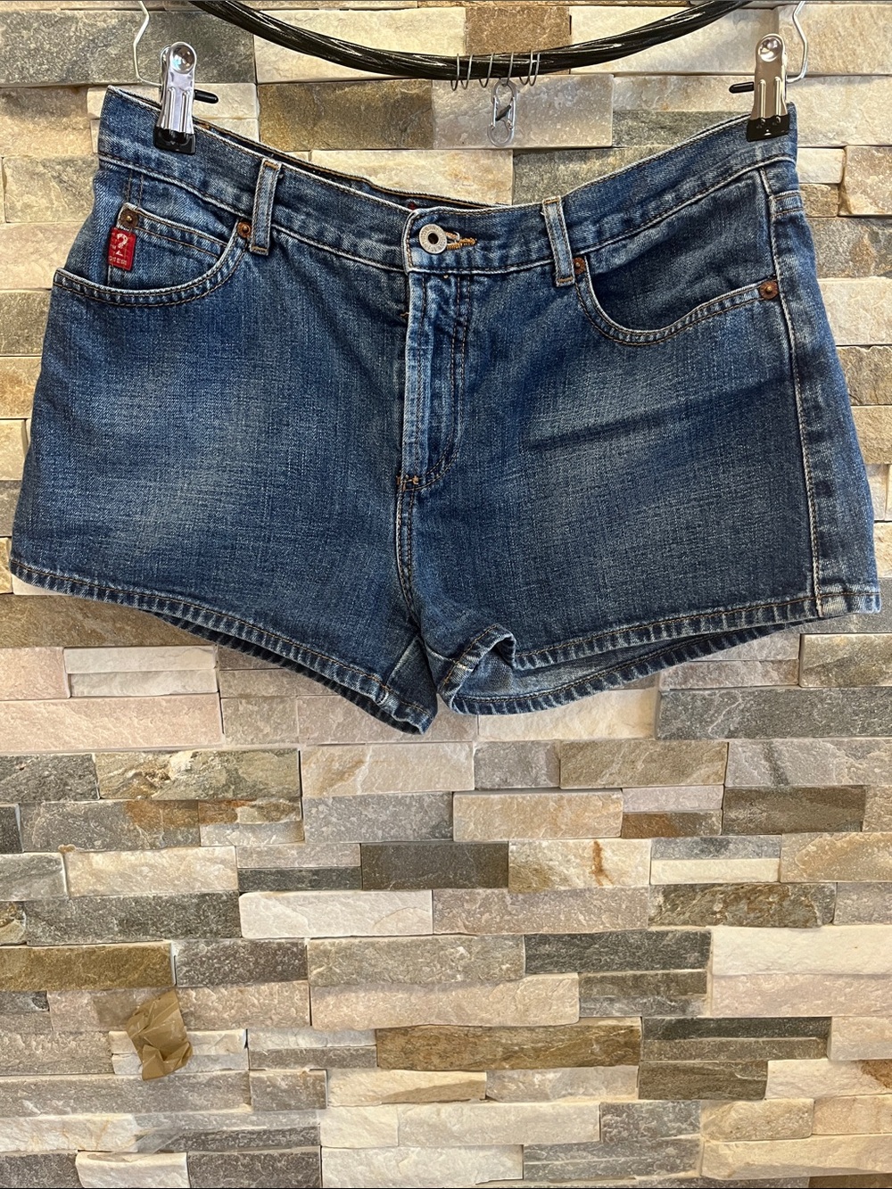 Guess Dark Blue Denim Cutoff Shorts